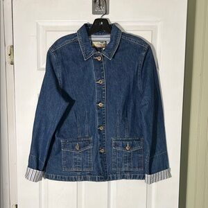 Havana Jack’s Cafe Blue Denim Jacket with Striped Cuffs